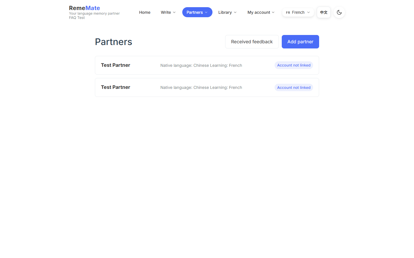 Language partner list
